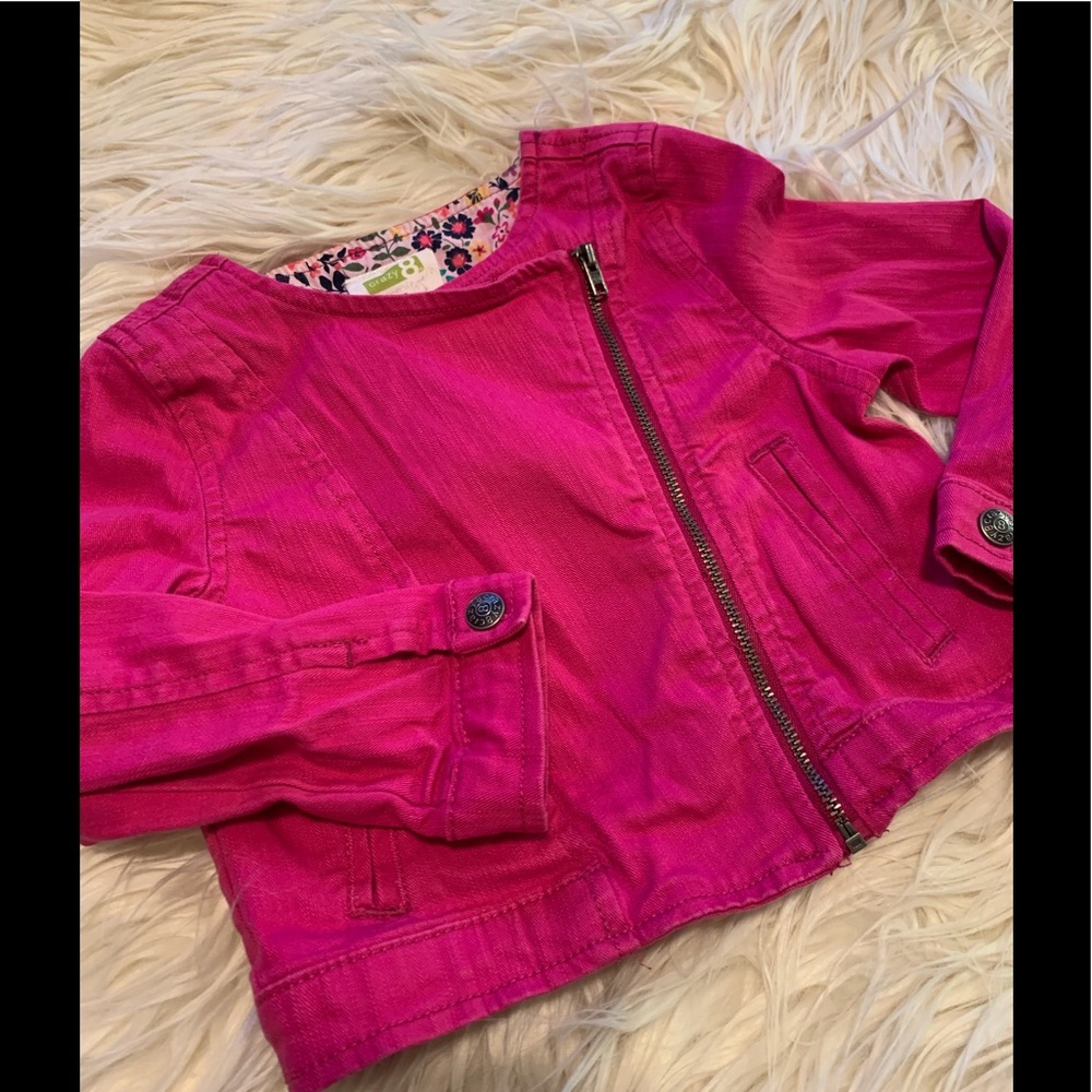 Crazy 8 3T pink denim jacket